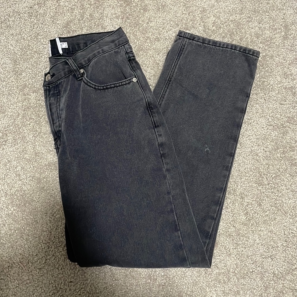 princess polly straight leg asymmetrical jeans